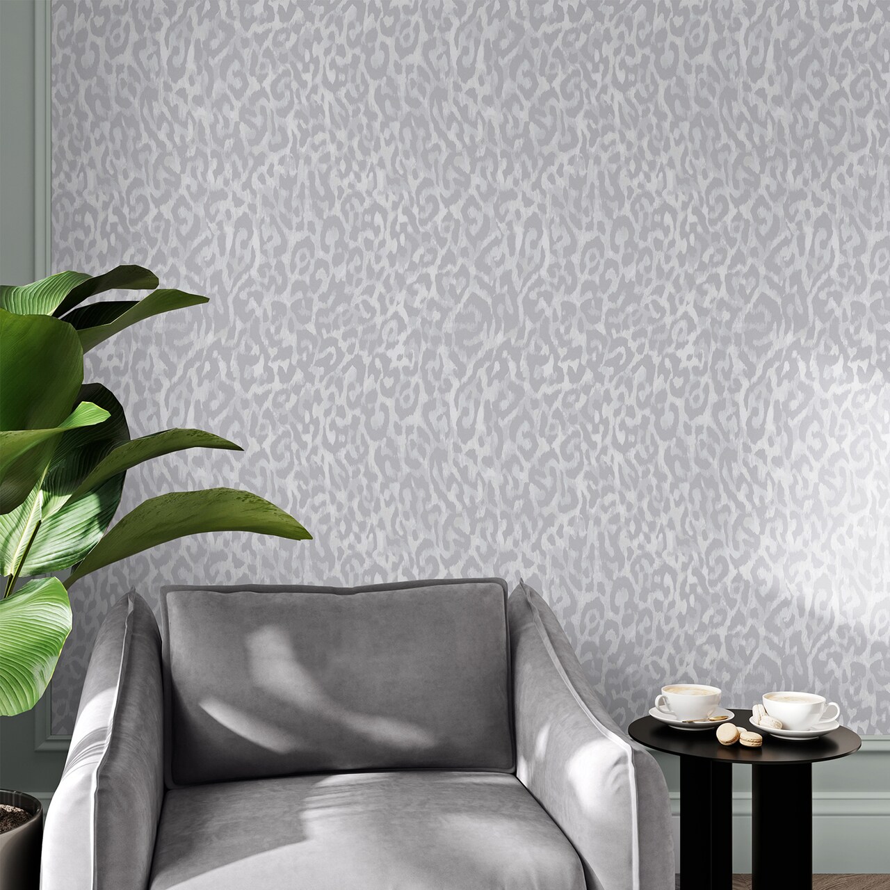 Nicole Miller Laid Back Leopard Oyster Peel & Stick Wallpaper